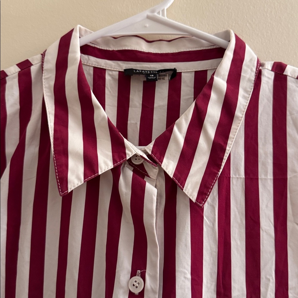 LAFAYETTE 148 NEW YORK Striped Button Down Tank - Picture 3 of 5